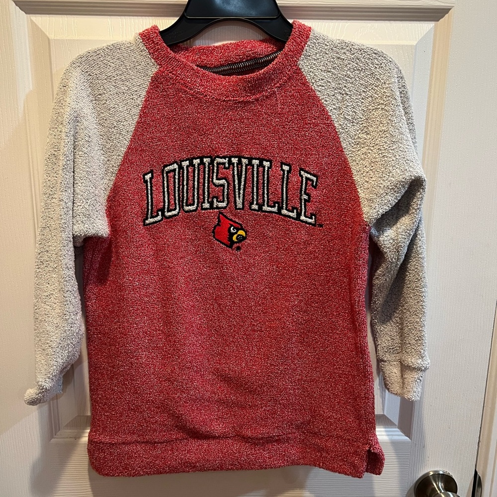 Pressbox Red and Gray Knit Top